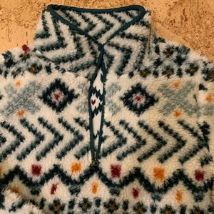 LL Bean Signature Sherpa multicolor fleece size S